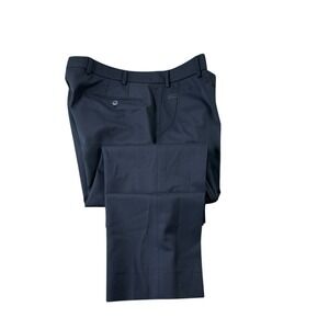 Meyer Bonn Blue Flat Front Wool Trouser Size 38x31